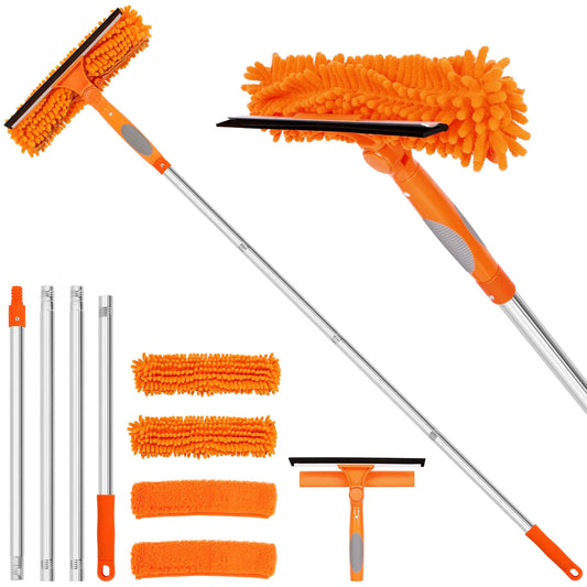 Profesionální stěrka na okna s teleskopickou tyčí – 2v1, 183 cm